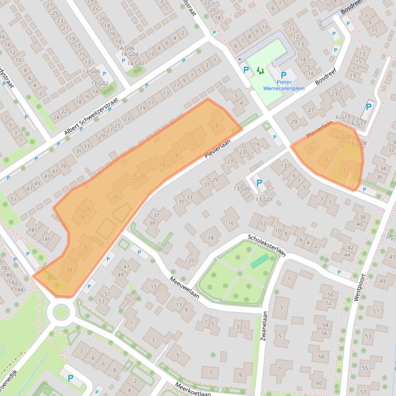 Kaart van postcodegebied 4695JB.