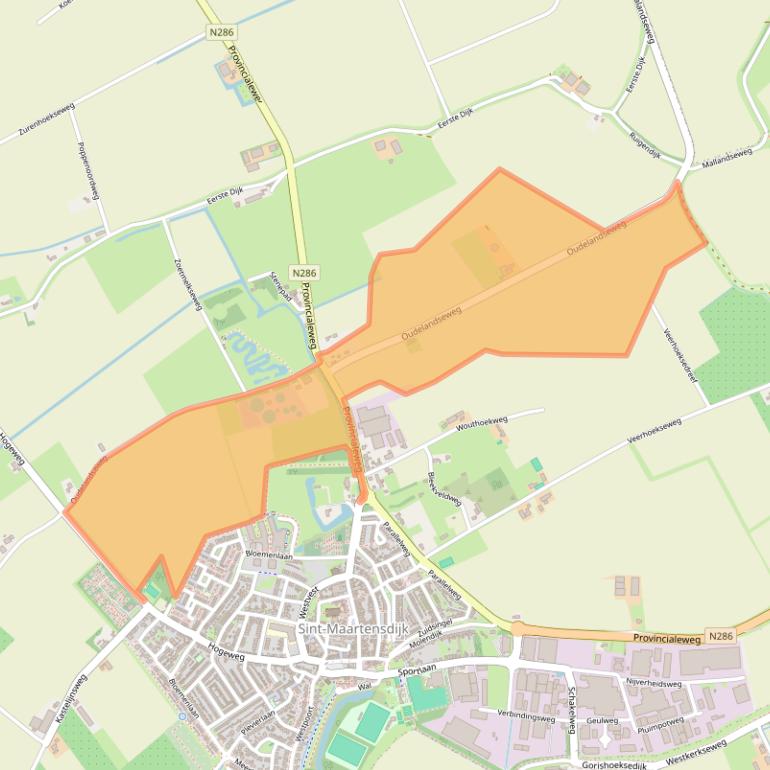 Kaart van postcodegebied 4695PP.