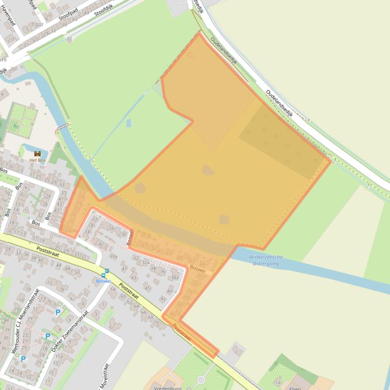 Kaart van postcodegebied 4696AZ.