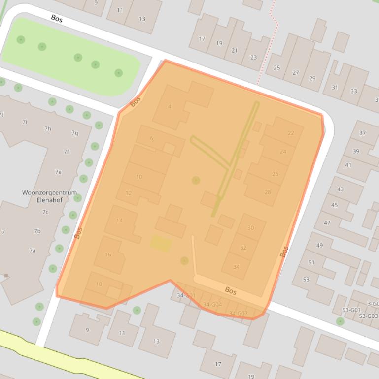 Kaart van postcodegebied 4696BE.