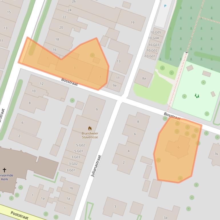 Kaart van postcodegebied 4696BG.