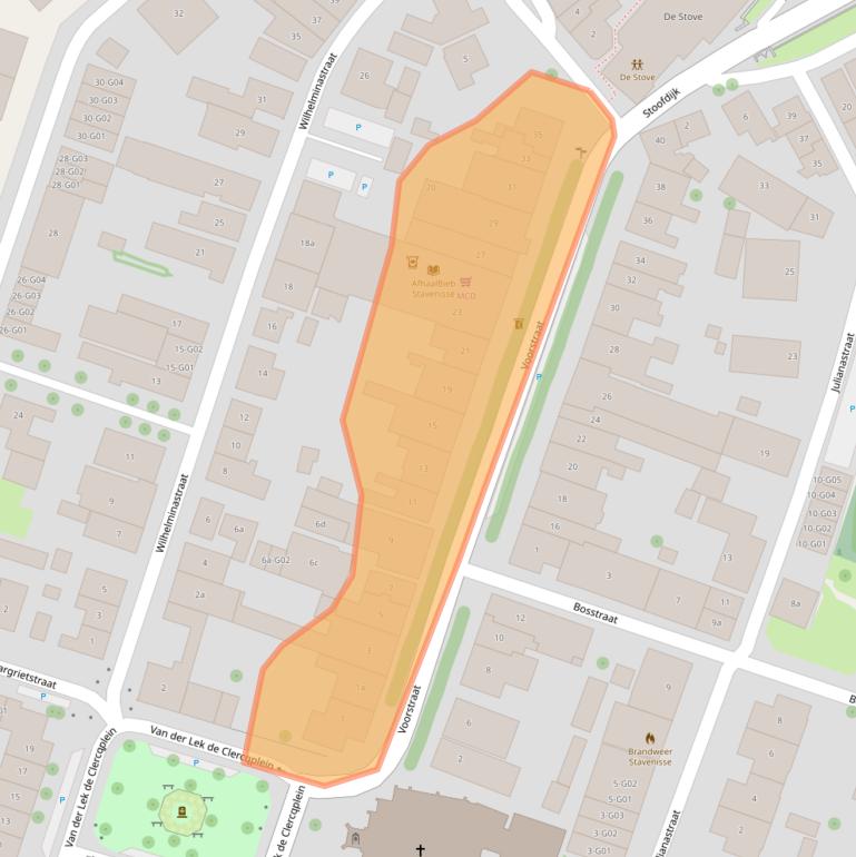 Kaart van postcodegebied 4696BJ.