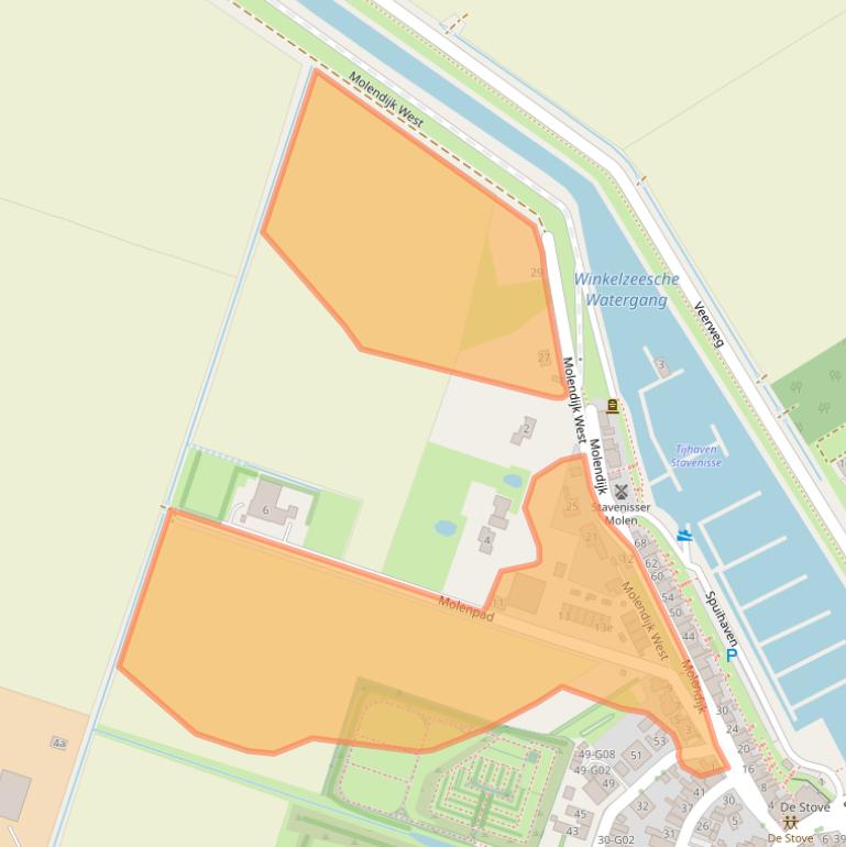 Kaart van postcodegebied 4696BN.