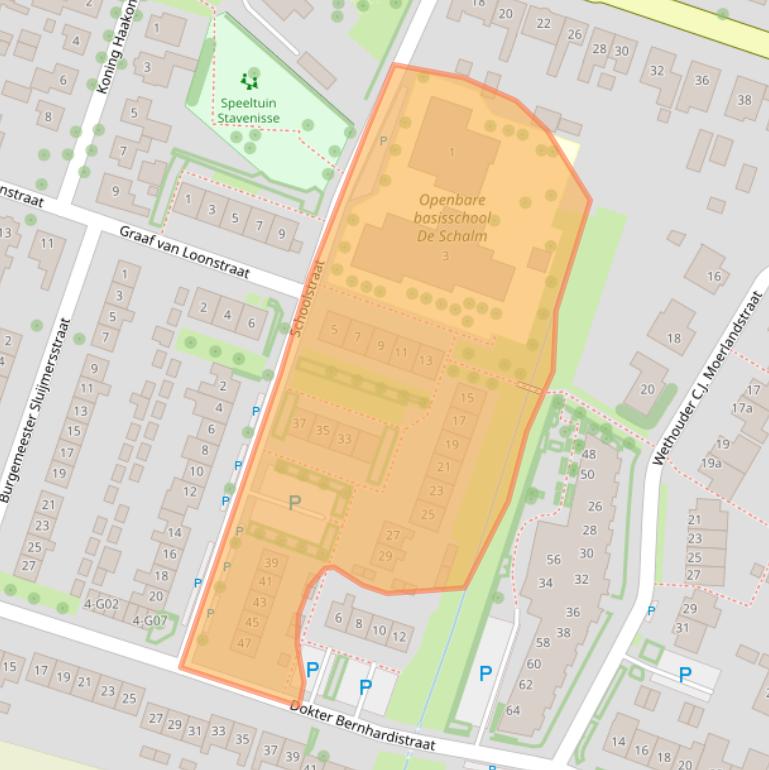 Kaart van postcodegebied 4696CK.