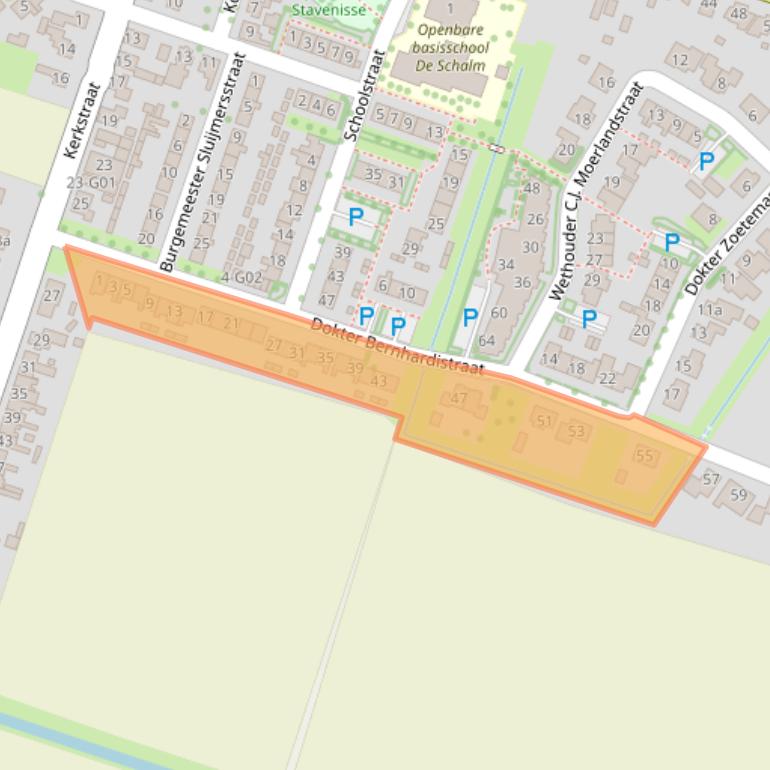 Kaart van postcodegebied 4696CM.