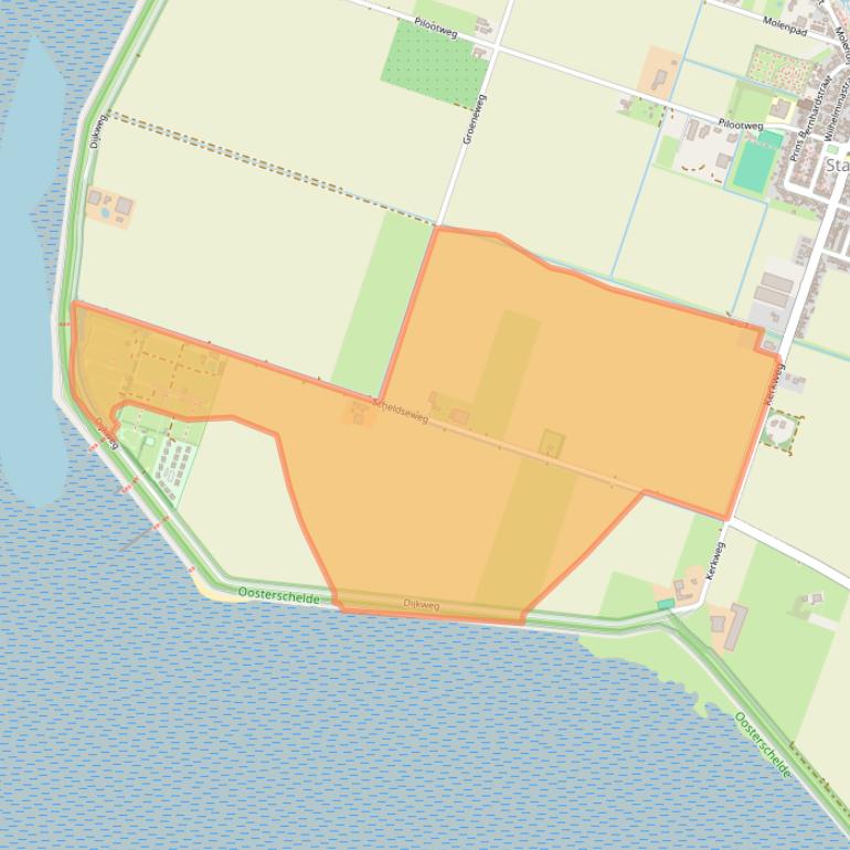 Kaart van postcodegebied 4696RG.