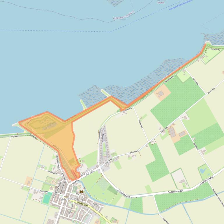 Kaart van postcodegebied 4696RL.