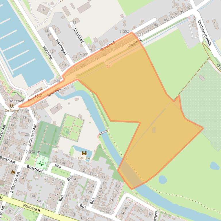 Kaart van postcodegebied 4696RP.