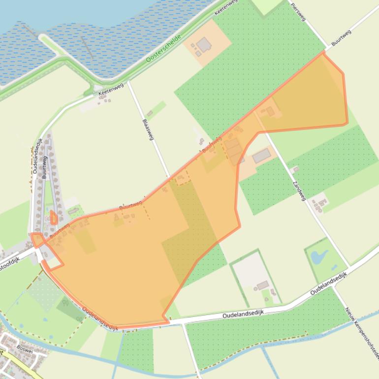 Kaart van postcodegebied 4696RV.