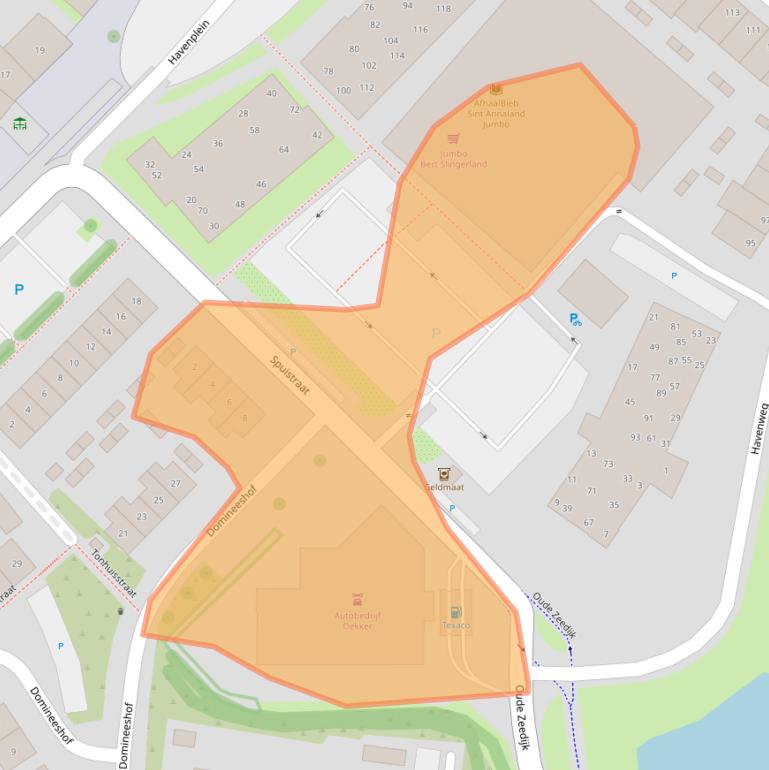 Kaart van postcodegebied 4697BB.