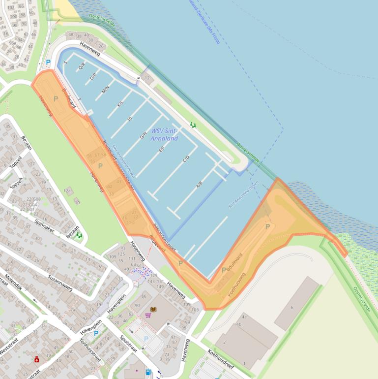 Kaart van postcodegebied 4697BC.