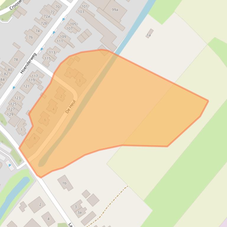 Kaart van postcodegebied 4697BZ.