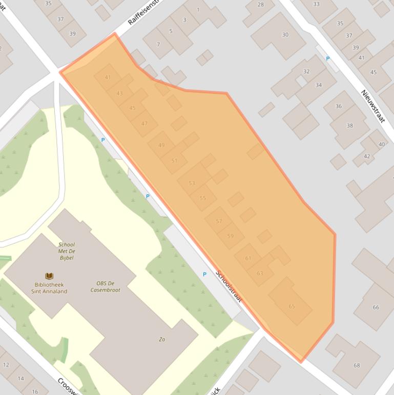 Kaart van postcodegebied 4697CJ.