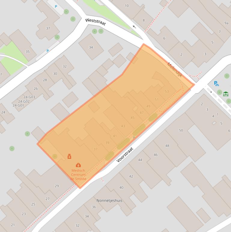 Kaart van postcodegebied 4697EJ.