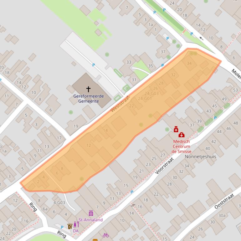 Kaart van postcodegebied 4697GB.