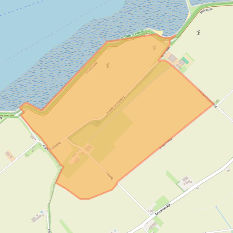 Kaart van postcodegebied 4697PD.