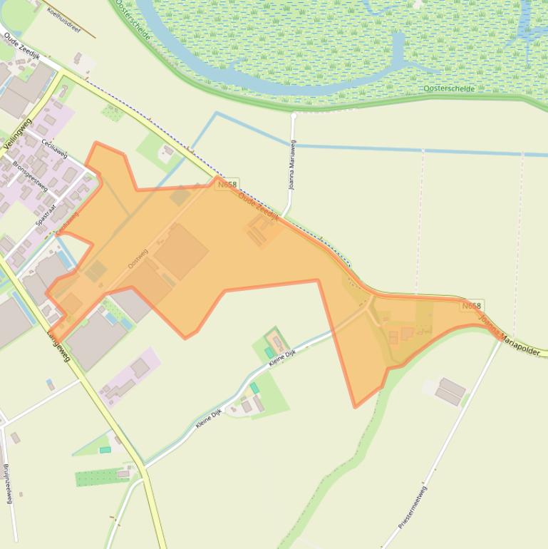 Kaart van postcodegebied 4697RC.