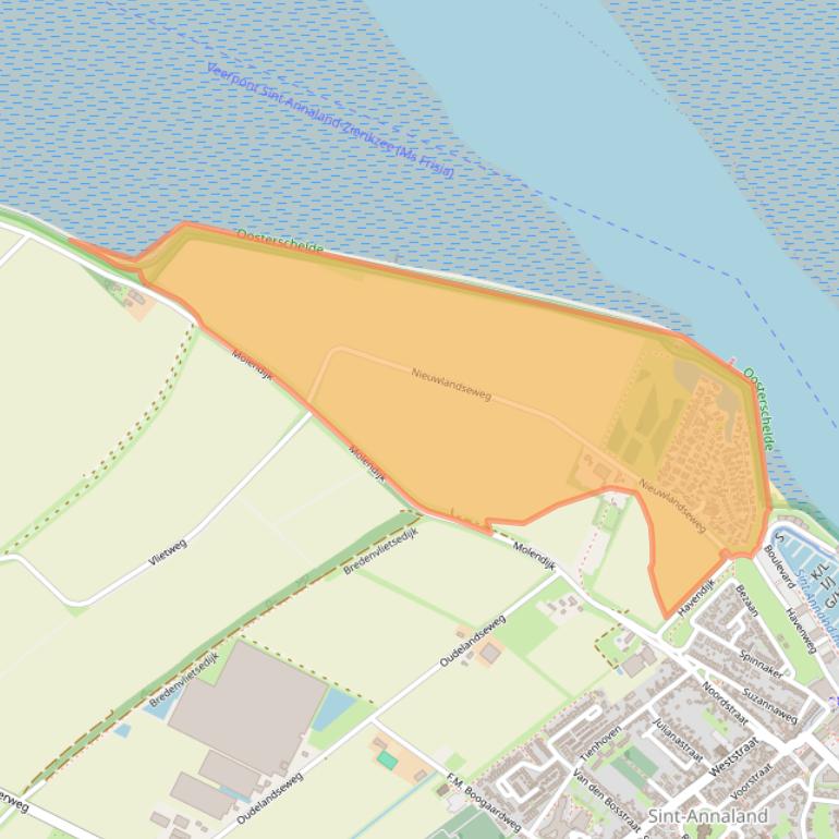 Kaart van postcodegebied 4697RK.