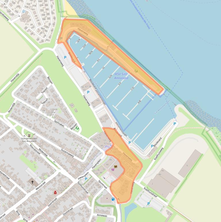 Kaart van postcodegebied 4697RL.