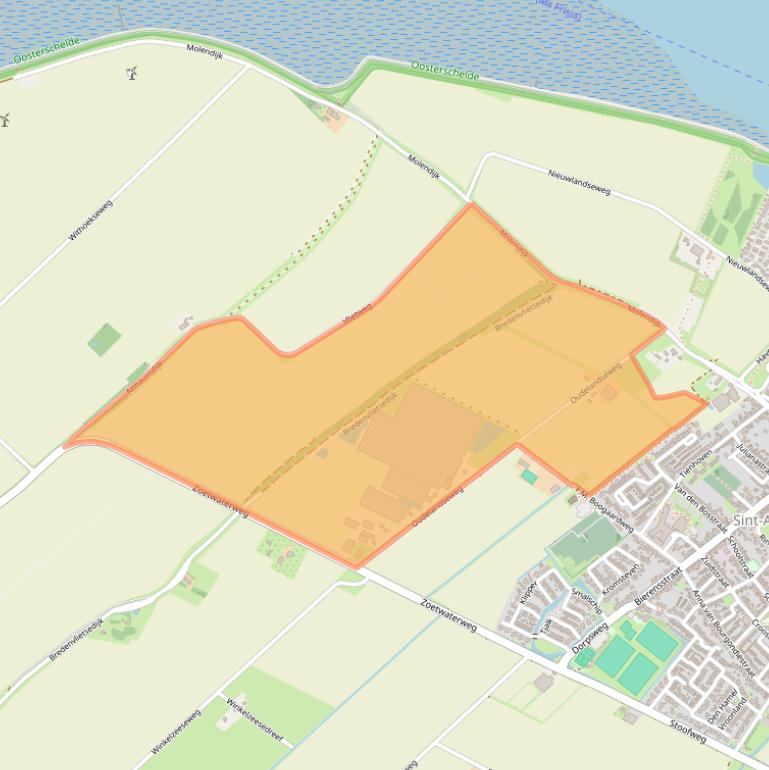 Kaart van postcodegebied 4697RN.