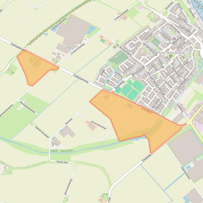 Kaart van postcodegebied 4697RS.