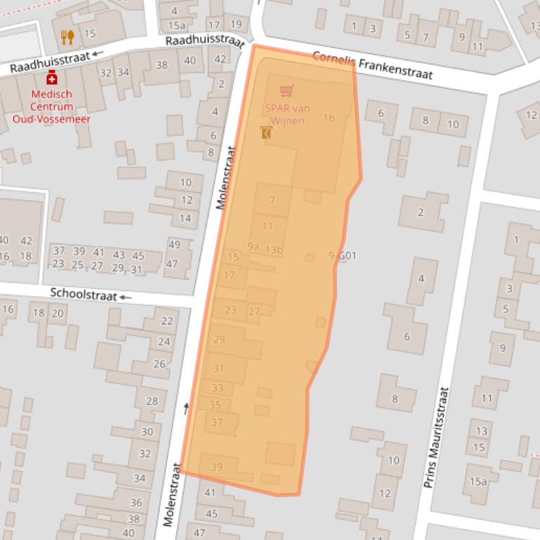 Kaart van postcodegebied 4698BA.