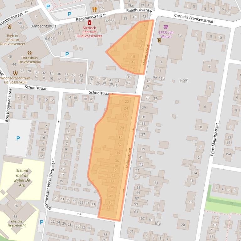 Kaart van postcodegebied 4698BC.