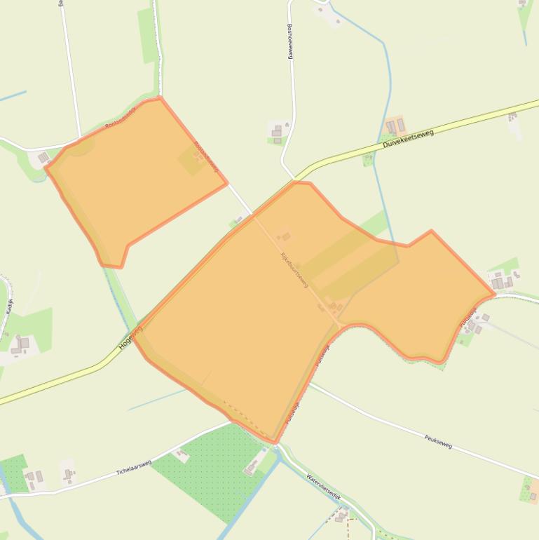 Kaart van postcodegebied 4698PL.