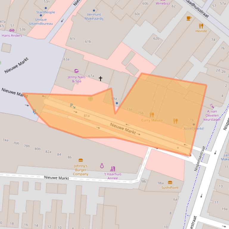 Kaart van postcodegebied 4701AE.