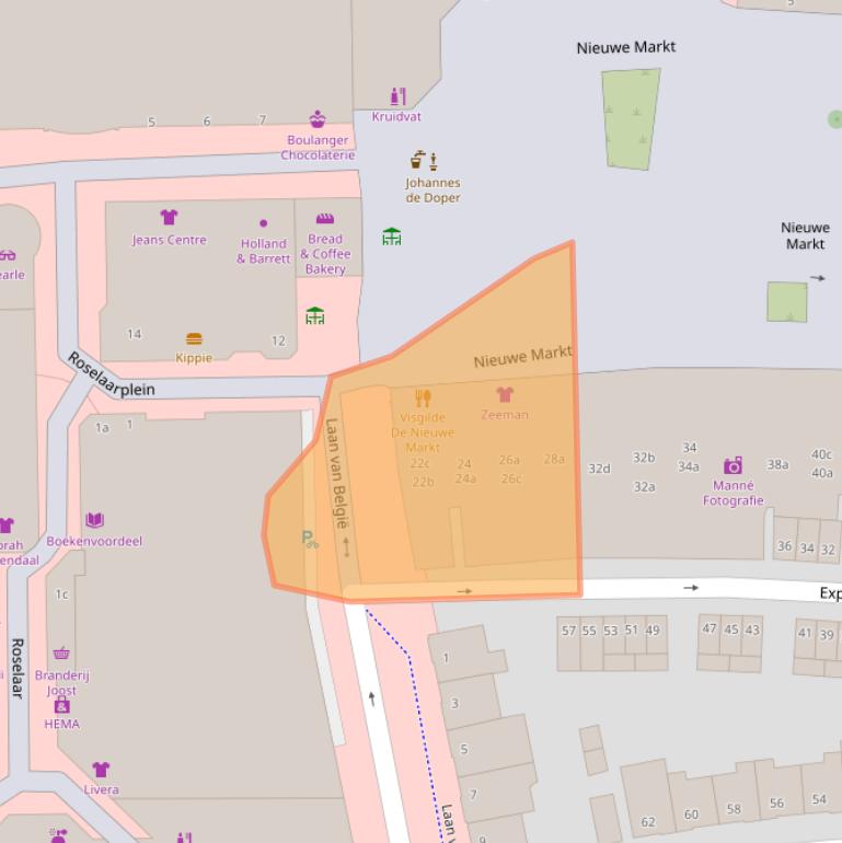 Kaart van postcodegebied 4701AG.