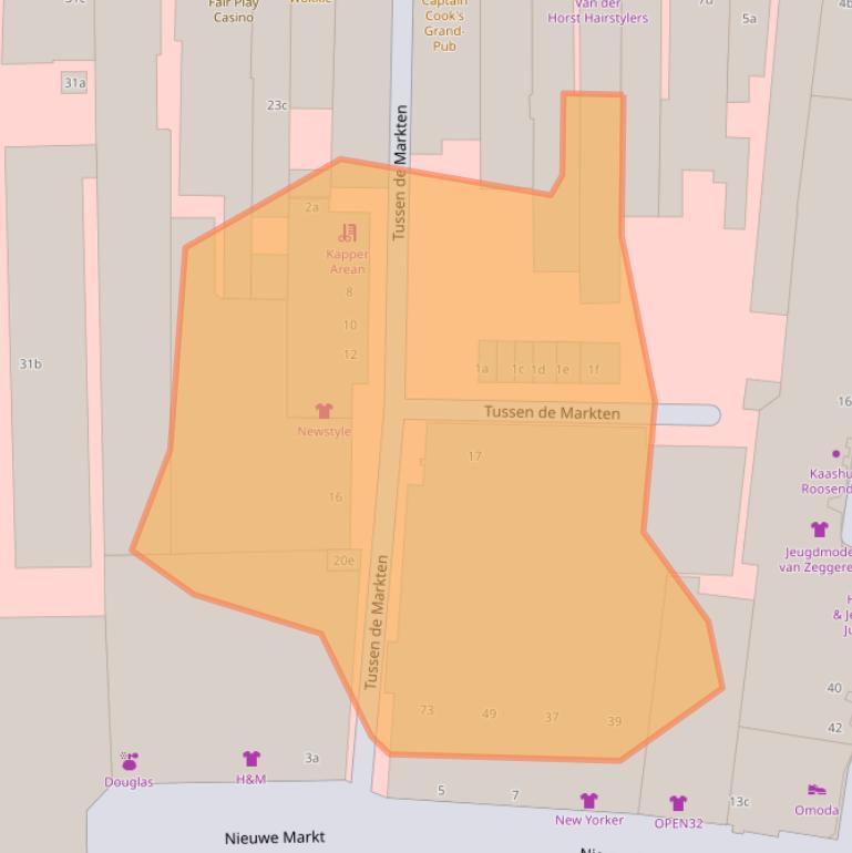 Kaart van postcodegebied 4701AS.