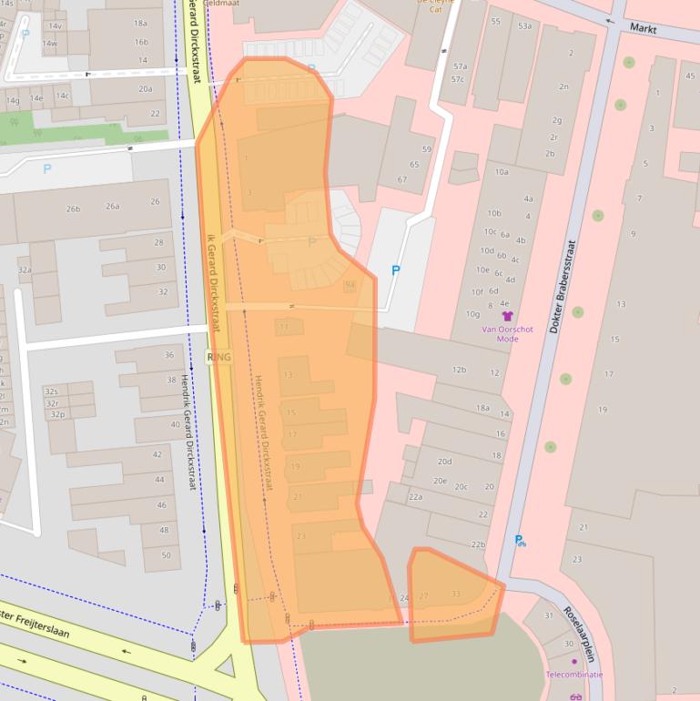 Kaart van postcodegebied 4701AV.