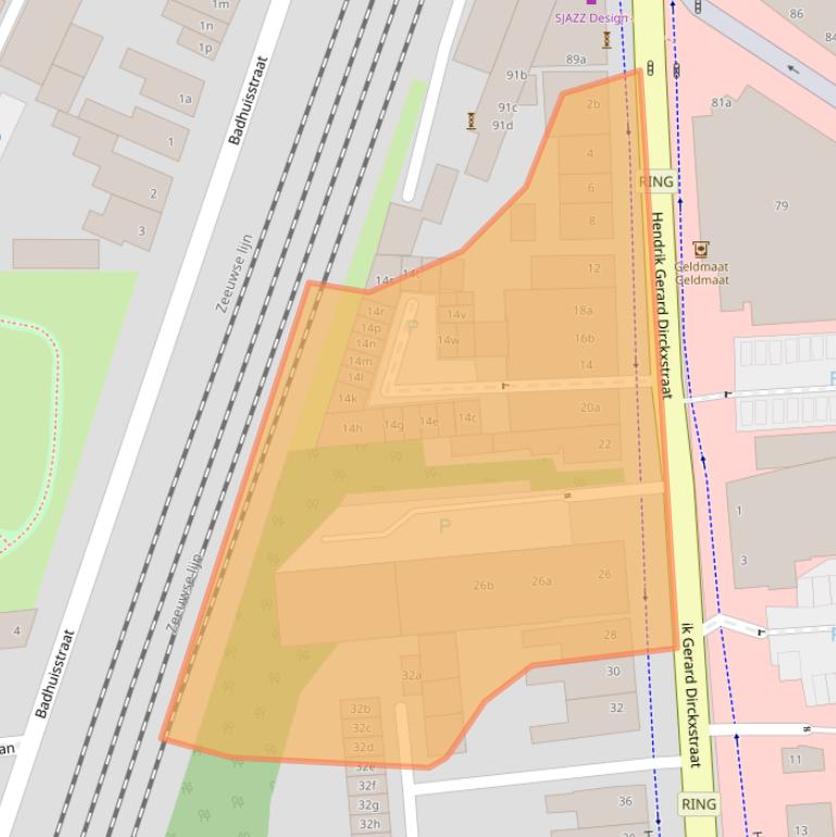 Kaart van postcodegebied 4701AX.