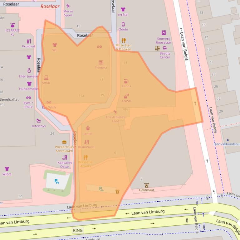 Kaart van postcodegebied 4701BB.