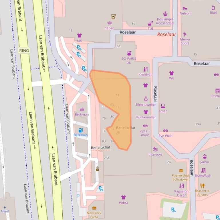 Kaart van postcodegebied 4701BD.