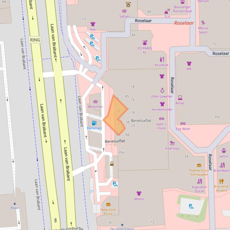 Kaart van postcodegebied 4701BH.