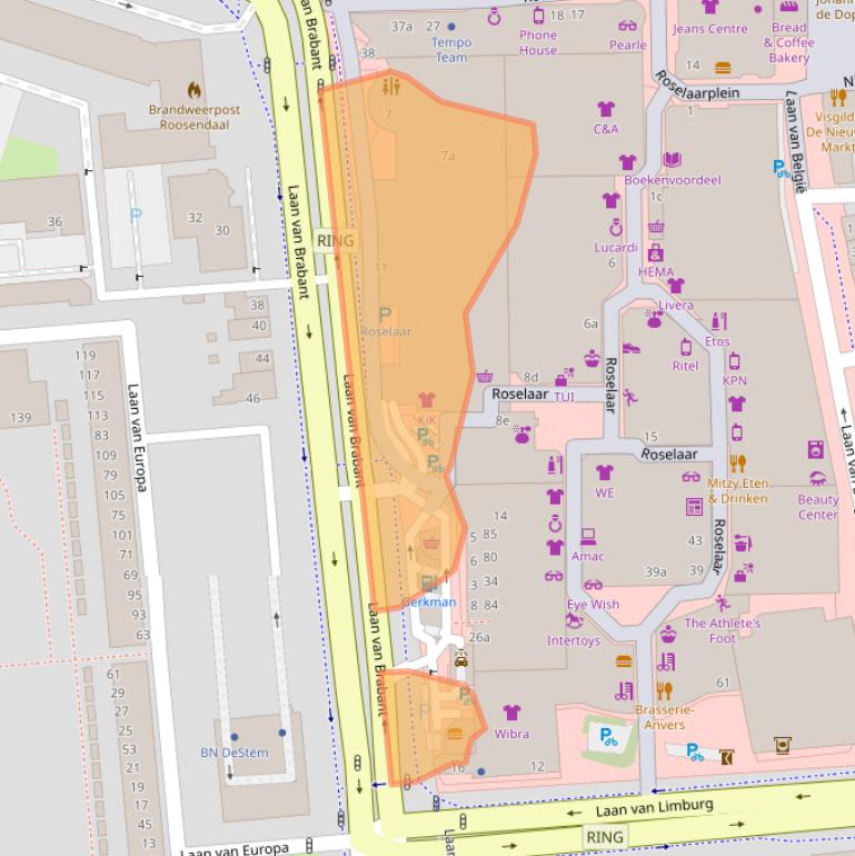 Kaart van postcodegebied 4701BM.