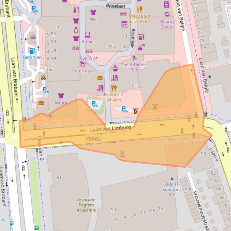 Kaart van postcodegebied 4701BP.