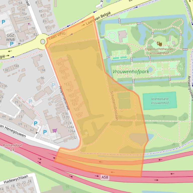 Kaart van postcodegebied 4701CV.