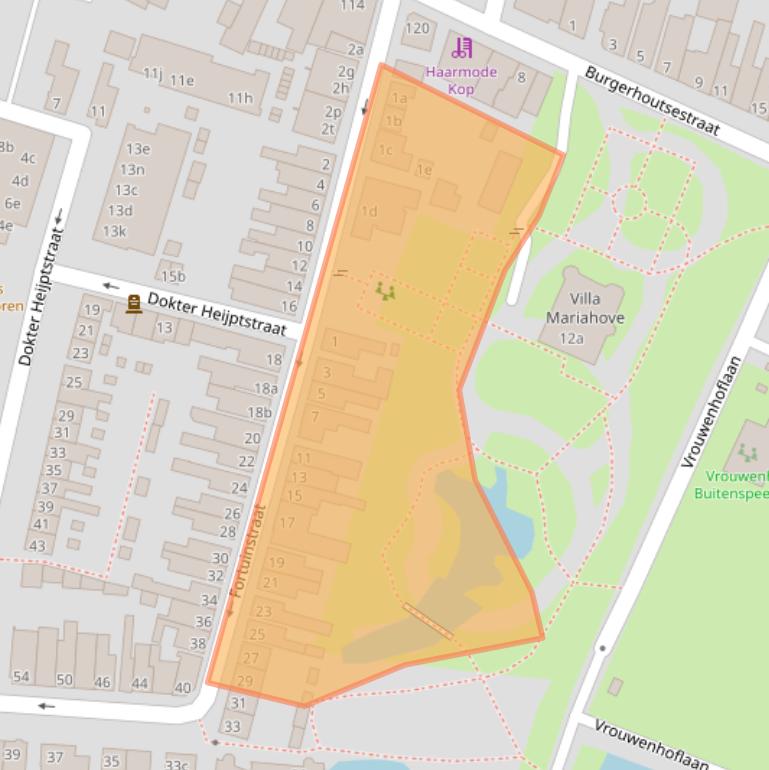 Kaart van postcodegebied 4701EC.