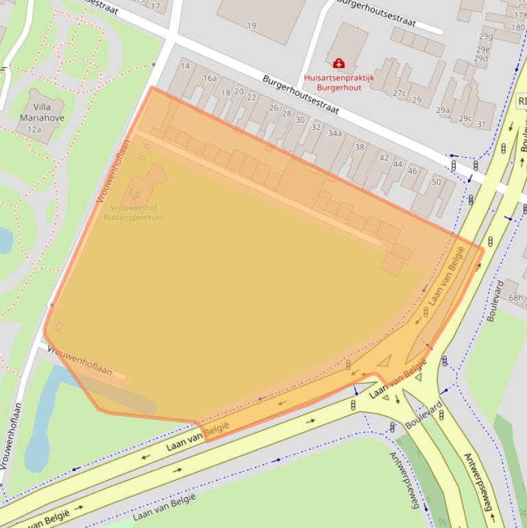 Kaart van postcodegebied 4701EJ.