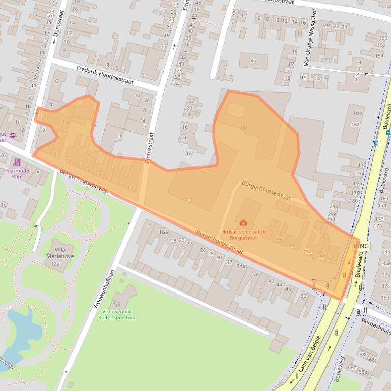 Kaart van postcodegebied 4701EK.