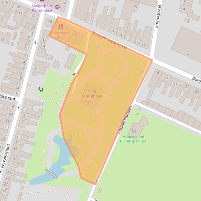 Kaart van postcodegebied 4701EL.