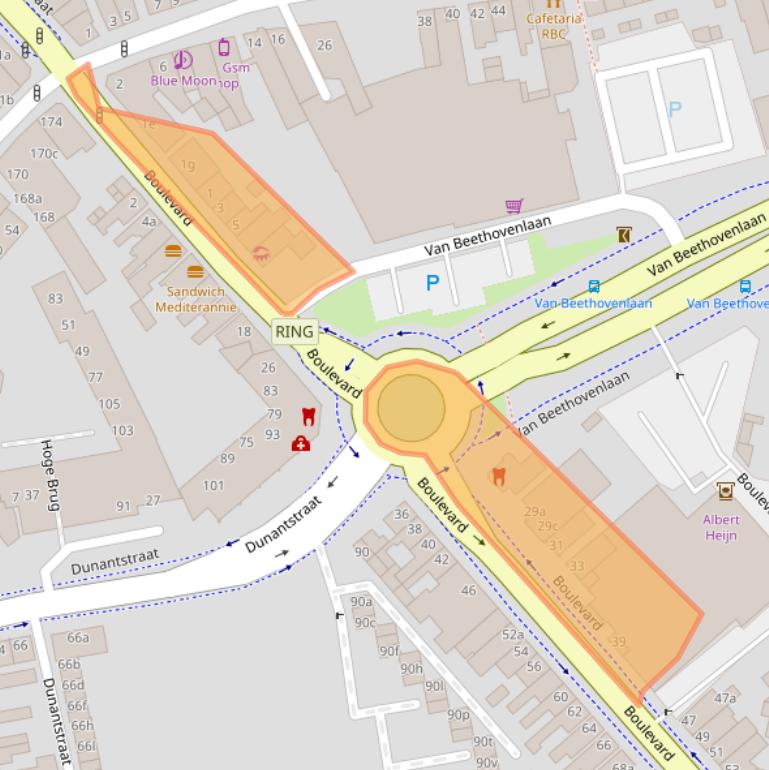 Kaart van postcodegebied 4701EN.