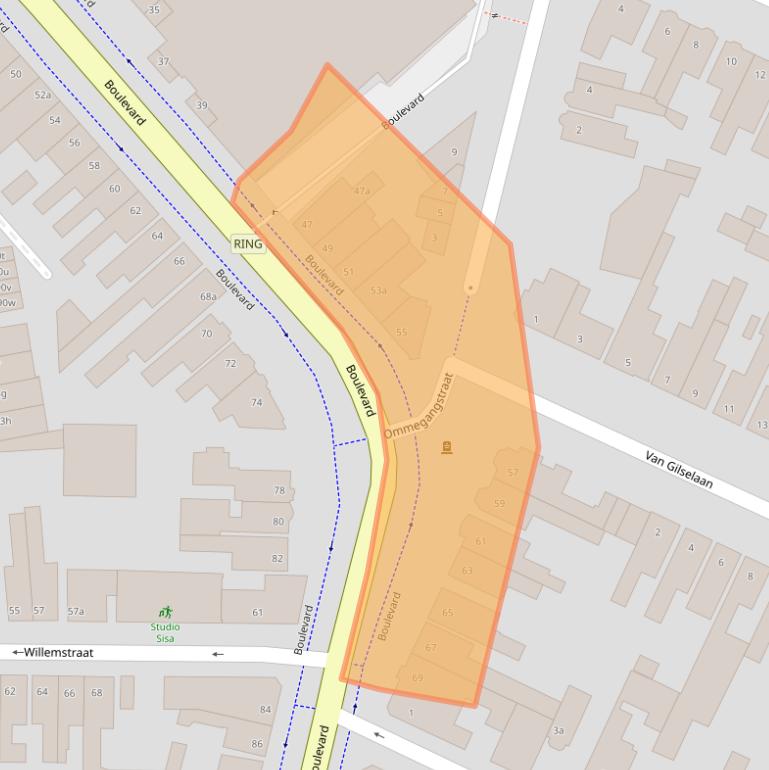 Kaart van postcodegebied 4701EP.