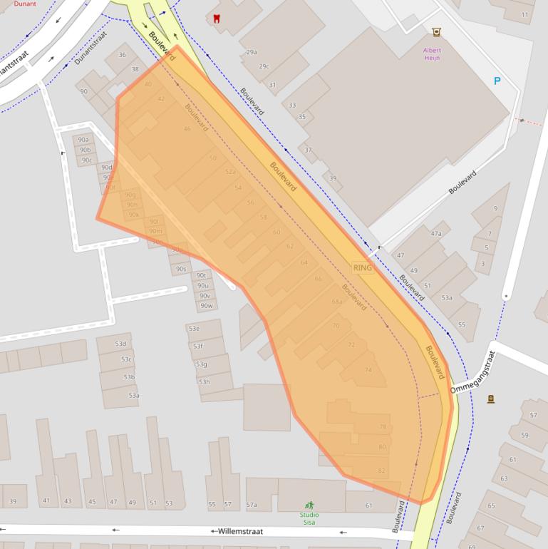 Kaart van postcodegebied 4701EW.
