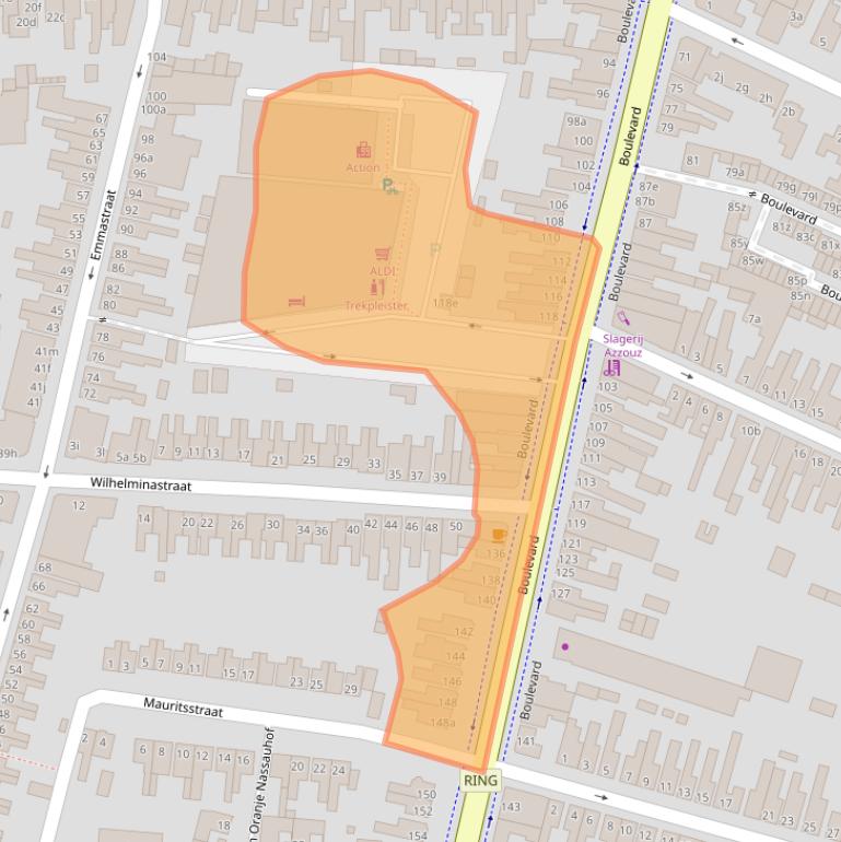 Kaart van postcodegebied 4701EZ.