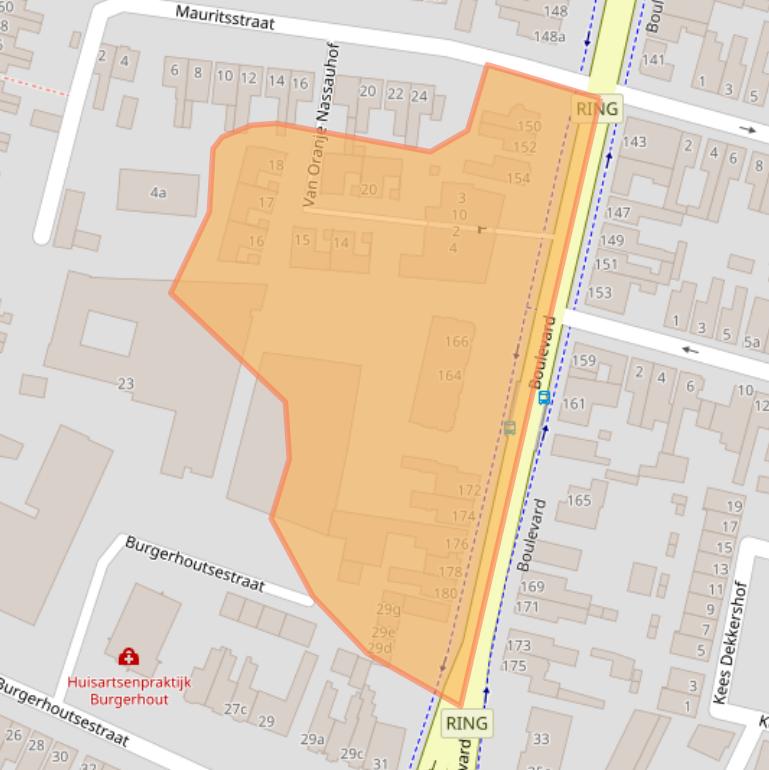 Kaart van postcodegebied 4701GC.