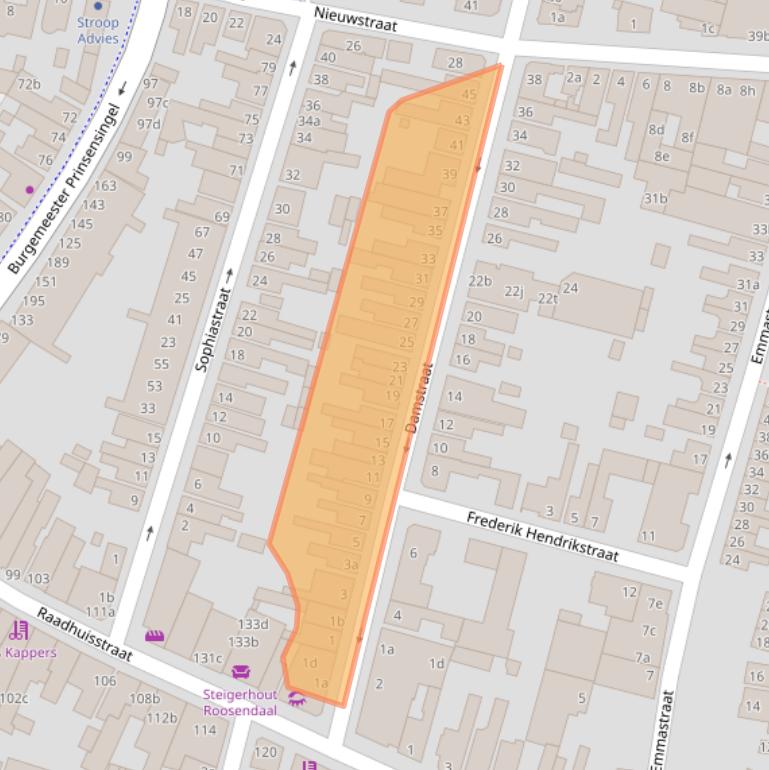 Kaart van postcodegebied 4701GK.