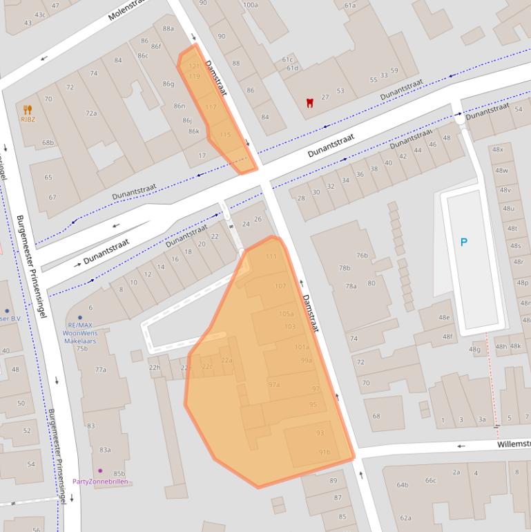 Kaart van postcodegebied 4701GM.